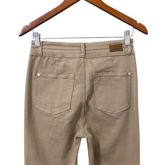 Judy Blue High Rise Double Waistband Flare Pant 7/28 Khaki Denim Tummy Control - Picture 8 of 15